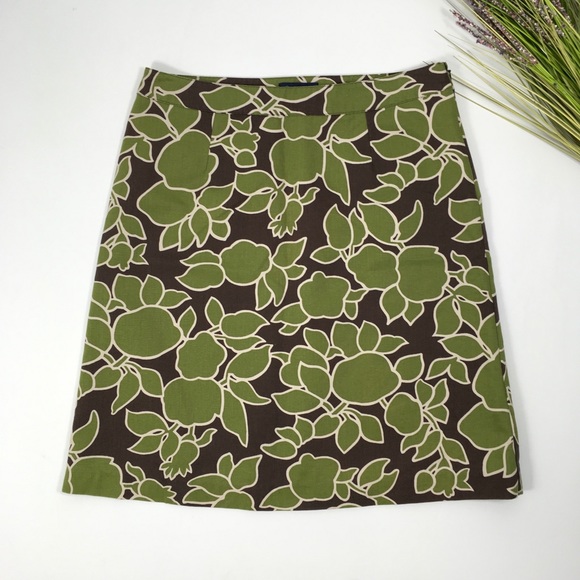 Boden Dresses & Skirts - Boden | Olive & Brown Floral A-Line Skirt